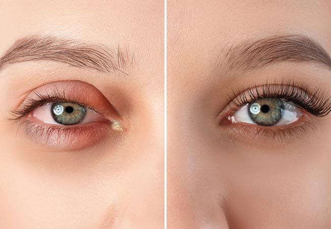 Baggy under eyes before & after